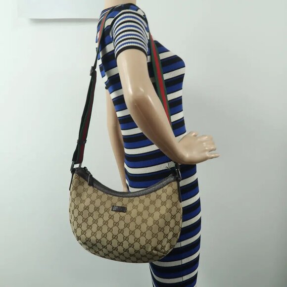 GUCCI Brown Cloth Shoulder Bag 615-041425 - Picture 12 of 12